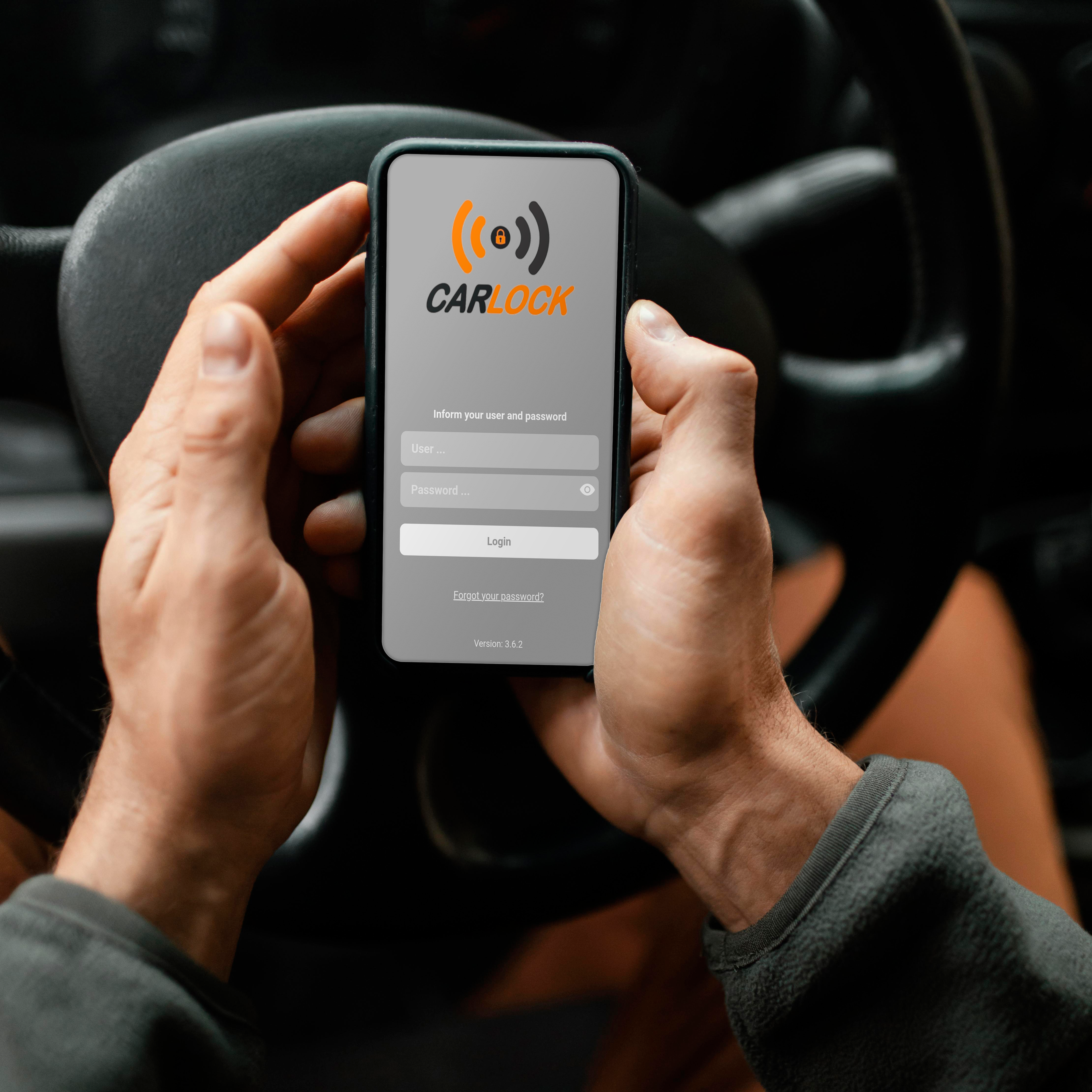 Aplicativo CarLock em um celular
